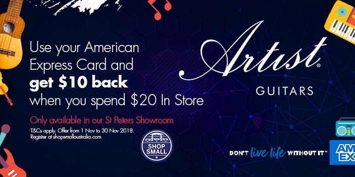 AMEX and Artist Guitars - Shop Small Promotion